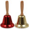 WideSmart 2 Stücke Gsrhzd Glocke, Tischglocke, Klassisch Handglocke, Metall Glocken mit Holzgriff, für Schule, Abendessen am Empfang, Hotelservice, Meditationsgebet