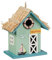 Relaxdays Deko Vogelhaus, Strandhausstil, Holz, zum Aufhängen, HxBxT: 24,5 x 19 x 13,5 cm, Vogelvilla für Garten, bunt