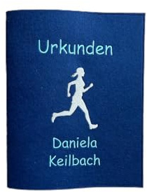 Generisch Urkunden Mappe A4 aus Filz | nach Wunsch mit deiner Sportart personalisiert | hochwertig Bestickt | viele Sportarten möglich| Läufer | Läuferin | inklusive Einsteckbuch |