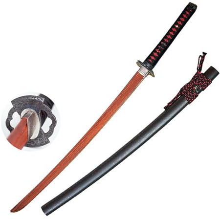 Espada madera hecha a mano 104 cm,cuchillo madera anime madera pesada,espada samurái madera con vaina madera maciza,para cosplay,decoración,exhibición,coleccionismo,artes marciales,Navidad,Halloween