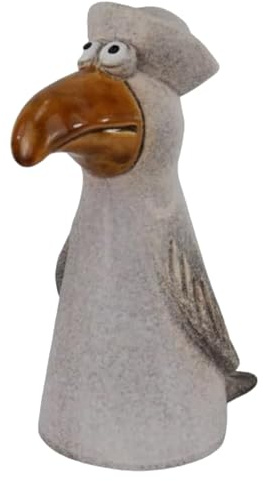 itsisa Zaunhocker Möwe H:20,5 cm aus Keramik - Zaun Deko Meer Küste, Tierfigur Pfostenhocker, Zaunfigur maritim, Gartendeko, Zaunstecker