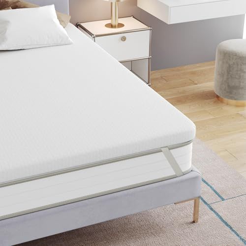 FRIDEKO Matratzen Topper 90x200cm, 6cm Höhe Matratzentopper, H2&H3 Gel Memory Foam Topper, Abnehmbaren und Waschbaren Bezug, Geeignet für Boxspringbett, Schlafsofas