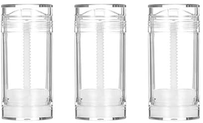 Laroal Contenedor de Desodorante de plástico Transparente Botellas de Desodorante rellenables vacías Tubos de bálsamo Labial Redondos Barra de Relleno giratoria