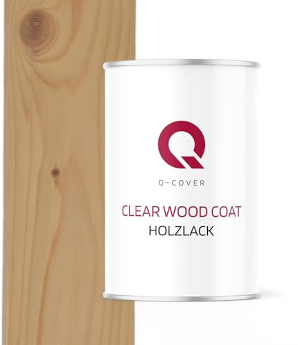 Q-COVER Vernice protettiva legno Semi-Opaca 1 L Trasparente | Base acqua, resistente UV e intemperie | Elastica, anti-crack | Per legno, porte, finestre, mobili da giardino | Interno & Esterno