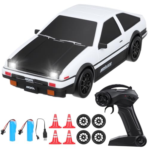 Axrye RC drift bil fjärrstyrd bil, 1:24 hög hastighet 4WD minidrivbil, RC bil racerbil med LED-lampor och två batterier, leksaksbil presenter för pojkar från 4,5, 6,7,8 år