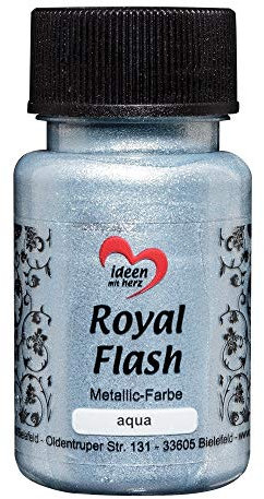 Ideen mit Herz Royal Flash, Acryl-Farbe, metallic, mit feinsten Glitzerpartikeln, 50 ml (aqua/hellblau)