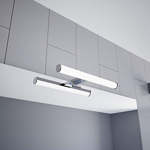 kalb Material für Möbel LED Spiegelleuchte 300mm Aufbauleuchte 230V Badezimmer Leuchte verchromt, Auswahl:300mm - Neutralweiss