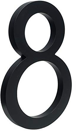 HASWARE Numero civico galleggiante 6 pollici (15 cm) Elegante porta numeri targa alfabeto Numeri indirizzo di casa (8, Nero)