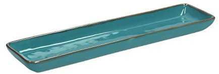 Rose & Tulipani - Vassoio Rettangolare Ottanio, Set da 4 pz - Arredo Casa, Cucina - Linea Concerto di Colori - Idea Regalo - Stoneware - 32x8xh2,5 cm