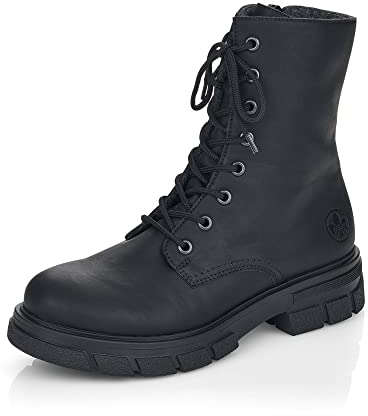 Rieker Damen Biker Boots Z9120, Frauen Stiefeletten,halbstiefel,Kurzstiefel,uebergangsschuhe,uebergangsstiefel,flach,schwarz (00),39 EU / 6 UK