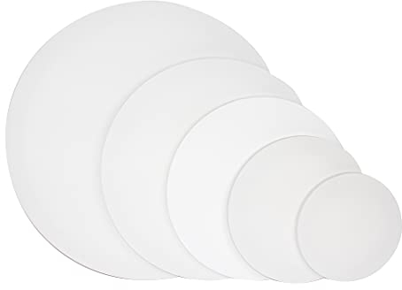 Paintersisters runde Leinwand Ø 70cm – 4er-Set, 380gr/m² bespannte Keilrahmen zum Malen, Pouring Baumwolle grundiert rund