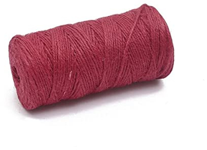 Cordón de Yute de arpillera de arpillera Natural de 100 M, Cuerda de cáñamo, Cuerdas de Embalaje de Regalo, Suministros para Fiestas y Eventos navideños, decoración-clarete