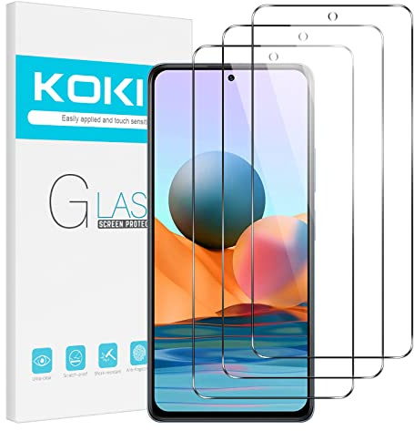 Kokio [3 Piezas Protector de Pantalla para Xiaomi Redmi Note 10 Pro /10 Pro Max 4G 6.67 Cristal Templado Ultra HD Vidrio Templado para redmi note 10 pro,9H Dureza,Sin Burbujas Screen Protector