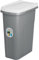Home Centre Plastic Lift Top Lid Waste Bin Kitchen School 25 Litre White-Grey Slim Recycling General Trash & Storage Recycled Rubbish Organiser Container Dustbin Sturdy Quality Made in Italy