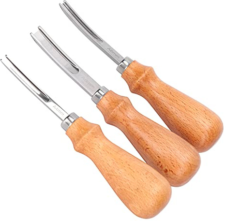 Kit de Trabajo de Cuero,Bordeadora de Cuero Mango de Madera para Corte de Cuero Artesanal DIY