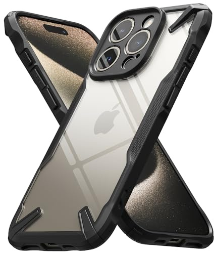 Ringke Fusion-X Case Kompatibel mit iPhone 15 Pro Hülle, [Militärischer Schutz] Stoßfest Fingerabdruckfest Handyhülle für iPhone 15 Pro 6,1 - Black