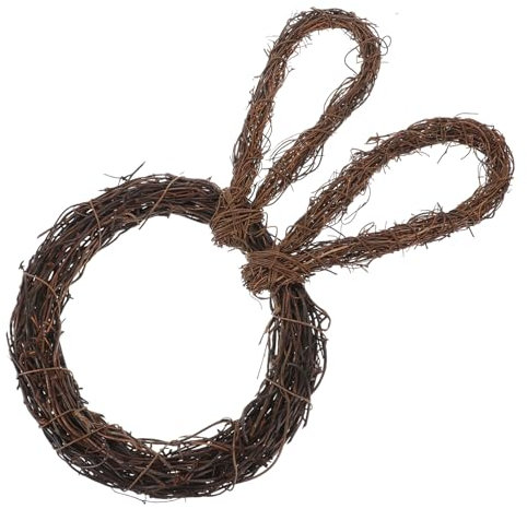 Cabilock Kaninchenförmiger Rattankranz Osterdekoration Handgefertigter Rattan-Wreath-Rahmen Für Garten Heim Für Rustikale Wohnräume Und Feste