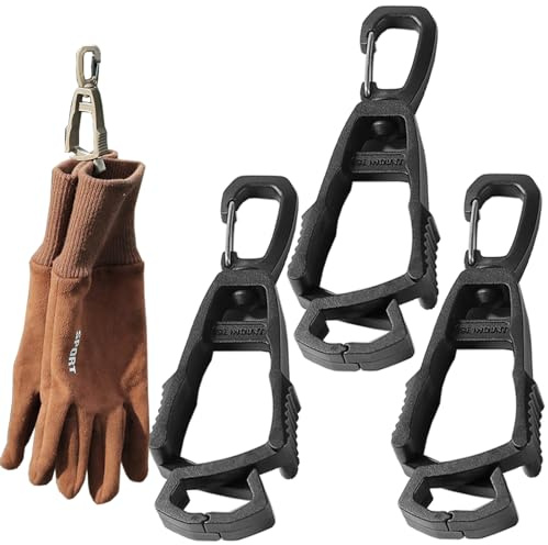 Pinces à Gants, 3PCS Pinces à Gant pour Gants de Travail, Porte - Gant Multifonctionnel Anti - perte, Les Gants Chapeaux Serviettes etc. peuvent être accrochés aux Pantalons, Ceintures et Sacs à Dos