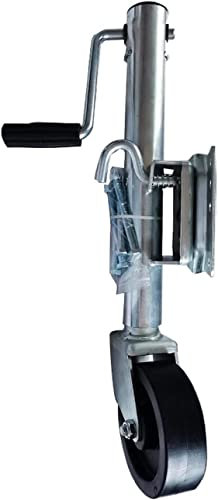 OUSIKA, Heavy Duty Folding Swivel ，Boat Trailer Tongue Jack with 6'' Polyester Ammonia Wheel，Trailer Jockey Wheel 1200lb Capacity,11'' Lift