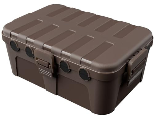 RESTMO Extra Large Weatherproof Electrical Box (12.6×8.7×5.1 in), IP54 Waterproof Outdoor Extension Lead Cover, Protect Outlet, Plug, Socket, Timer, Power Strip, Holiday Light Decoration, Brown