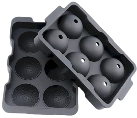 Golf Ball Ice Mold | Silicone Ball Mold Tray | Whiskey Ice Ball Maker - 6- Tray Golf Ball Mold, Large Sphere Round Molds for Whiskey Drinking for Desserts, Chocolate, Cupcakes