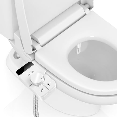 NVIYAM Bidet para WC, Bidé Accesorio para Inodoro, Bidet para WC con Doble Boquilla Retráctiles, Bidet para Inodoro No Eléctrico, Presión Ajustable Agua Fría, Fácil Instalación