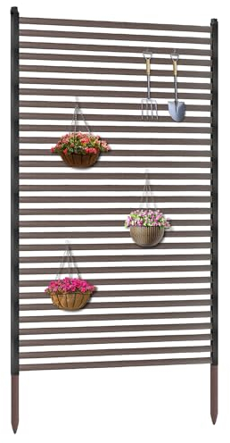 Twira Garten Sichtschutz, dekorativer Garten-Sichtschutz für den Außenbereich, freistehender Zaun, 90 cm breit x 180 cm hoch, geeignet für Hinterhof, Balkon, Terrasse und Garten, Braun
