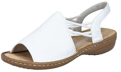 Rieker Damen 608D1 Sandalette, Weiss, 37 EU