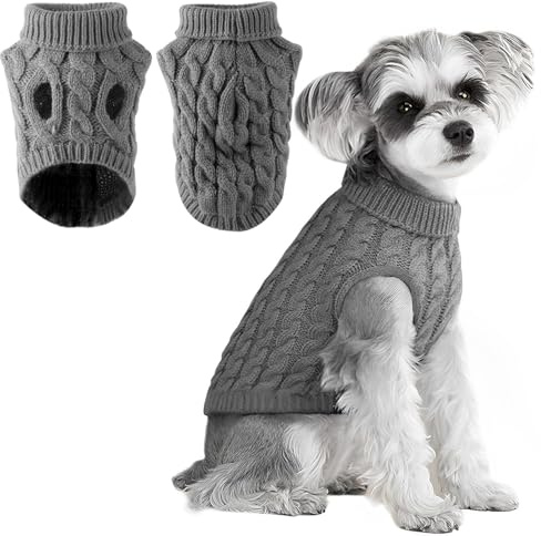Voarge Hundepullover zum Stricken, Pull-Overs für Pullover, Warmer Pullover Strickpullover Outwear, Winterkleidung für Hunde (Grau, M)
