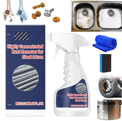Starkes Rostlöser für Metall, Leistungsstarker Rostentferner für Metall-Edelstahl, 120ml Metall Rostentferner, Leistungsstarker Auto Rostentferner Spray, Auto-Rostentferner (1PC)