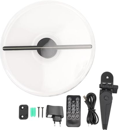 CHEOTIME Proiettore Ologramma 3D, Display pubblicitario con Ventola Ologramma 3D 1300 RPM con 224 Perline Luminose a LED Videoproiettore olografico per insegne di Negozi