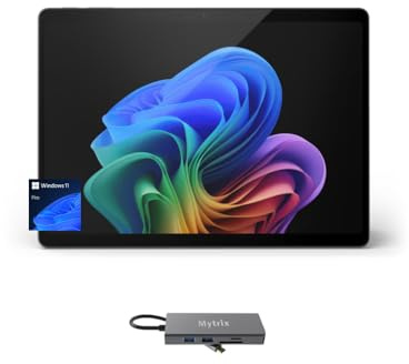 Microsoft Surface Pro 11 Copilot+ PC with 11-in-1 Hub, 13” OLED 4K, Touchscreen, Snapdragon X Elite, AI-Enhanced Camera, Long Battery Life, Sustainable, 16GB RAM, 512GB SSD, Win 11 Pro, Black