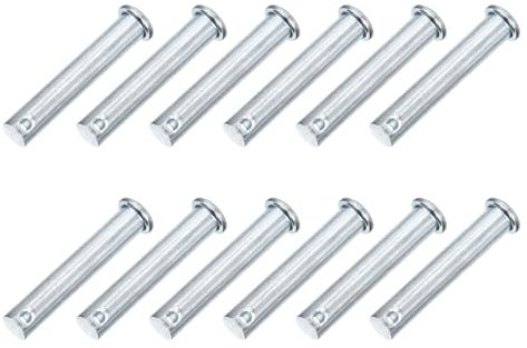 sourcing map 12Pcs M10 x 55mm Single Hole Clevis Pins, Zinc-Plated Carbon Steel Flat Head Hitch Pins for Trailer Latch, Mechanics Repair, Furniture Installation, Industrial Equipment