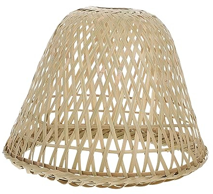 Angoily Paralume in Bambù Vintage Stabile e Pratico per Lampadari e Applique, Design Rustico per Soffitte e Bagni, Materiale Naturale Leggero e Resistente