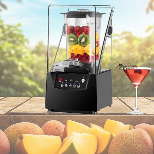 Professional Blender with Soundproof Hood 2200W, 2L Jar, Commercial Ice Crusher, Smoothie Maker, Food Processor, 17000RPM Silent Blender for Home, Juice Bars, Shops