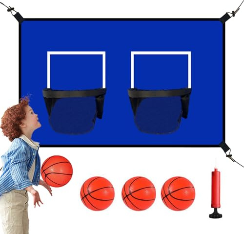 Basketballkorb für Trampolin, Outdoor, Basketballnetz für Trampolin mit 2 Körben, interaktiver Ersatz für, Erwachsene, Hinterhof, Pool, Kleinkinderpark