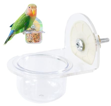 Bowl para Aves | Platos de Alimentación Desmontables para Aves,Dispensador de Acrílico Transparente para Suministros de Mascotas para Canarios Ninfas y Loros