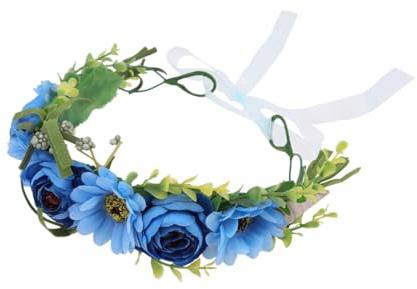 Blumenhaarreif Blaue Gewebe Optik für Bräute als Kopfschmuck