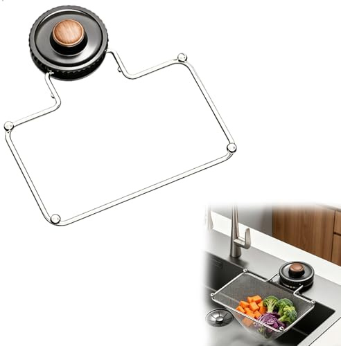 Filtro Lavello Cucina, Filtro Lavandino Cucina, Retina per Lavandino Cucine con Ventosa, Supporto per Filtro Lavello con 50 Tasche per Verdure, Frutta, Residui Alimentari, Nero