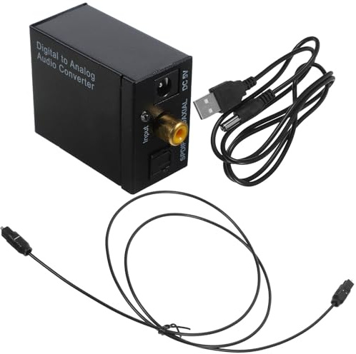 VALICLUD Digital Analog Audio Konverter aus Kunststoff mit USB Stromversorgung und Optischem Kabel Unterstützt 32 bis 96 kHz Sampling Einfache Installation für Heim Audio