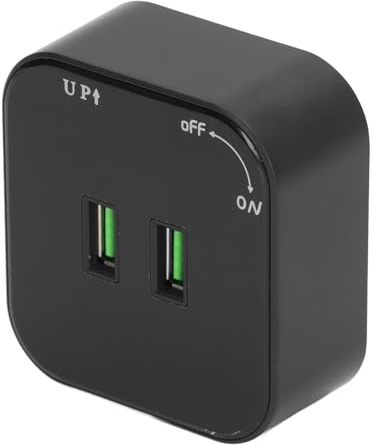Adattatore Binario Quadrato Doppia Presa USB, Estensione Corrente Senza Fili Superficie, 110-250V - Design Compatto, Doppia Porta USB 5V 2.4A, Uso Versatile per Ufficio e Casa