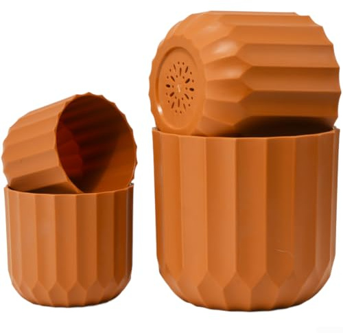 Maceta nórdica de resina PP para suculentas y rosas, plástico minimalista con patrón de rayas, contenedor interior y exterior (negro)