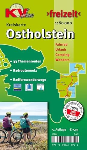 Ostholstein Kreis, KVplan, Radkarte/Freizeitkarte, 1:60.000: KVplan, Freizeitkarte/Radkarte inkl. 33 offizielle Rundrouten; 1:60.000