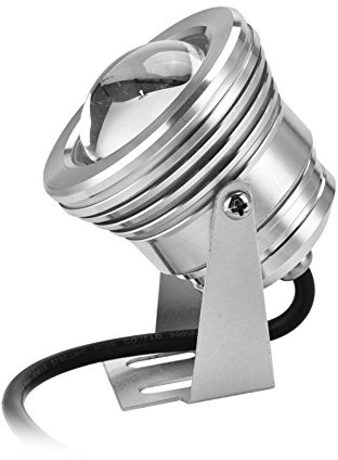 Luce LED Sommergibile, 12V 10W RGB Impermeabile Spotlight Subacqueo Lampada per Luce Notturna illuminazione Decorazione per Acquario Giardino Acquario Stagno Festa Matrimonio Halloween Natale (Silver)