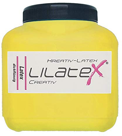Lilatex 1 Liter gelber dickflüssiger Flüssiglatex/Farblatex/Latexmilch - dickflüssiges Naturlatex (Gelb)