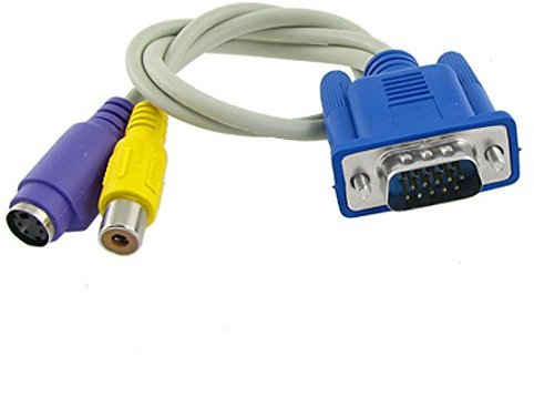 N/A VGA a TV Converter Adattatore cavo S-Video RCA 12 3/5 Pollici di Lunghezza