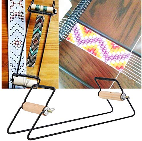 Aeloa Perlen-Webstuhl, aus Holz und Edelstahl, robust und leicht, zum Weben von Armbändern, Halsketten