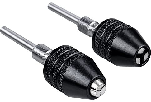 Bestgle 2 Pcs Portabrocas sin Llave Taladro Eléctrico Adaptador de Metal Negro Rápido Repuesto Universal 3MM Vástago para La Amoladora Eléctrica