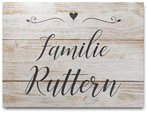 Personalisierte Namensschild für die Familie | Hübsches Türschild aus rustikalem Holz in verschiedenen Größen | Einzigartige Holzoptik mit hochwertigem UV Druck
