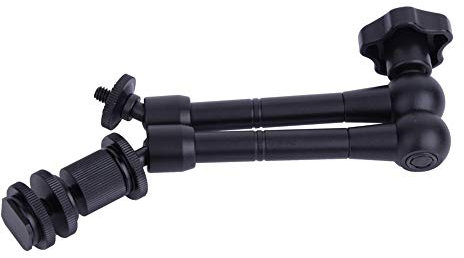 Bras Magique avec Friction réglable articulée de 11 /Deux rotules à 360 ° avec Filetage 1/4, Compatible avec Les appareils Photo à Griffe Porte-Accessoires, Les caméscopes et Divers appareils